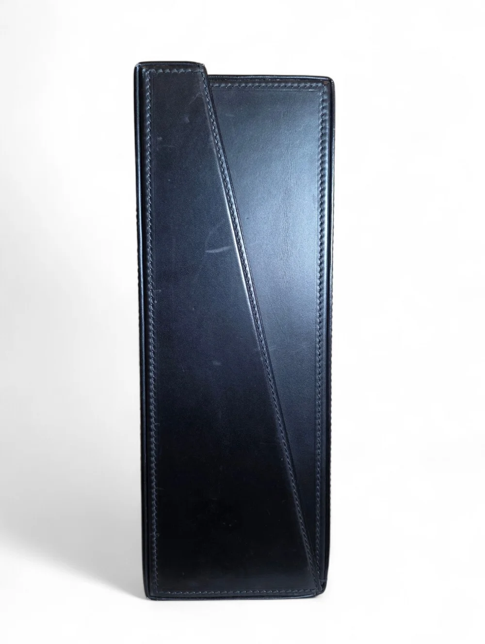 GUCCI Vintage Briefcase Classic Black Leather Sleek Trunk Business Bag Unisex - Picture 4 of 12